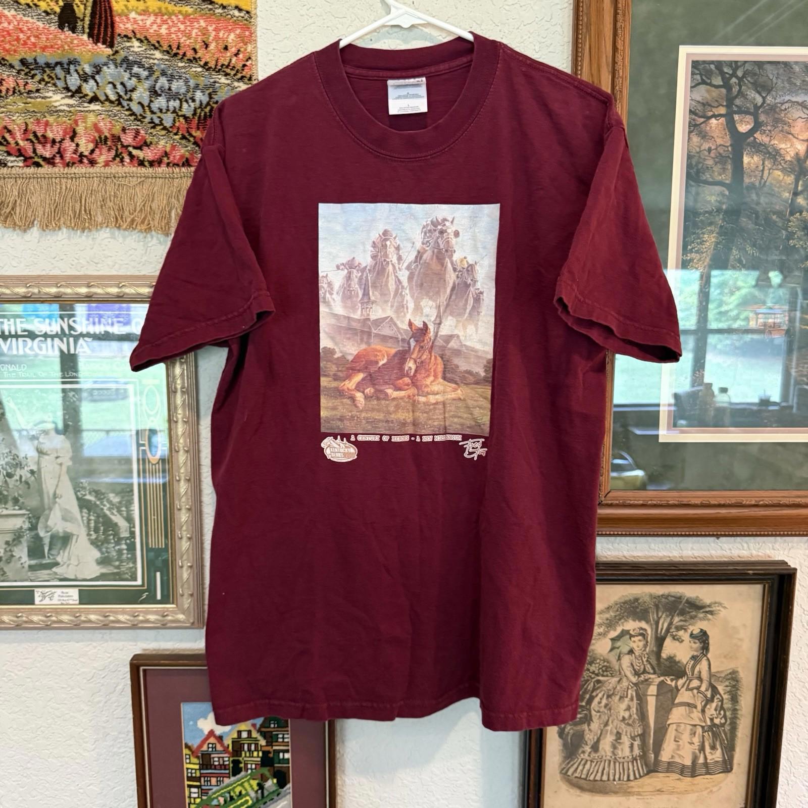 Vintage 2000 Rare Kentucky Derby Horse Racing Shirt Size Large